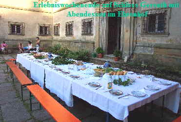 Erlebniswochenende auf Schloss Gereuth mit Abendessen im Ehrenhof